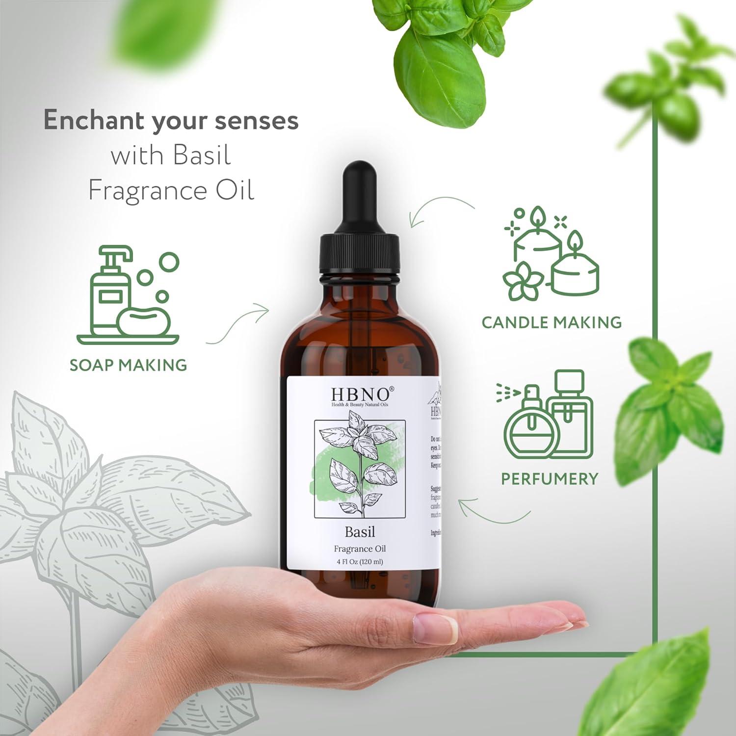 Aceite de Fragancia de Albahaca HBNO 120 ml - Premium para Jabones y Velas
