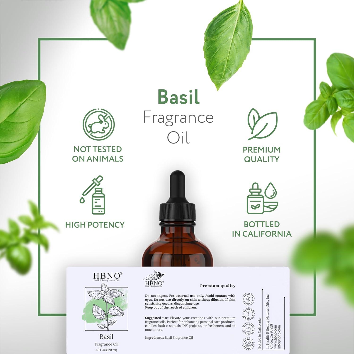 Aceite de Fragancia de Albahaca HBNO 120 ml - Premium para Jabones y Velas