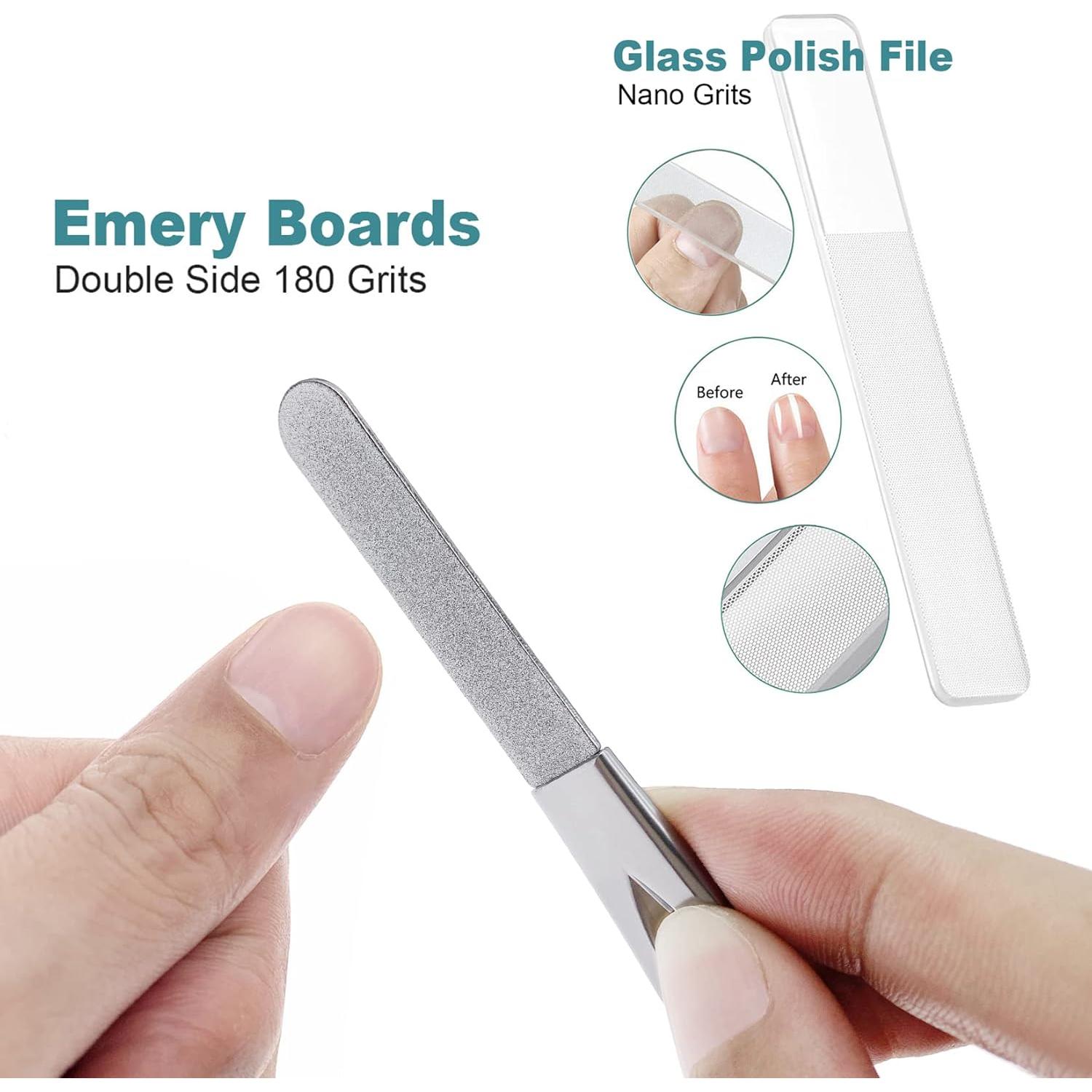 Lima de Uñas de Diamante Doble Cara VOGARB 9.14 cm para Uñas Gruesas