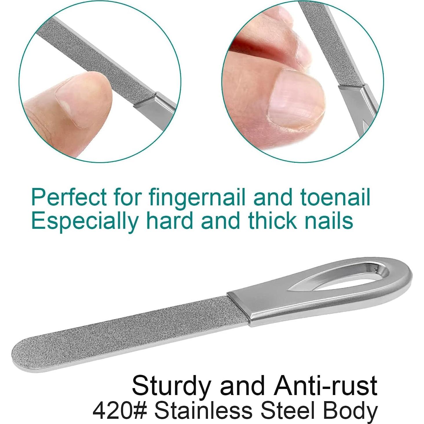 Lima de Uñas de Diamante Doble Cara VOGARB 9.14 cm para Uñas Gruesas