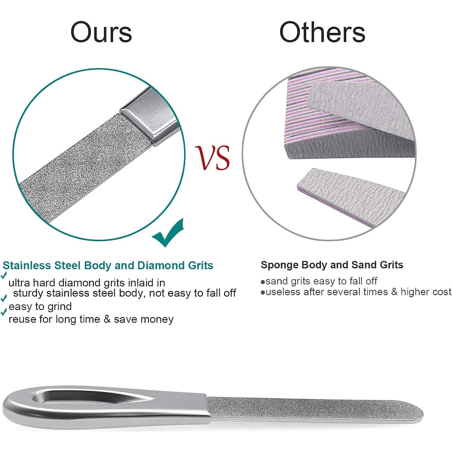 Lima de Uñas de Diamante Doble Cara VOGARB 9.14 cm para Uñas Gruesas