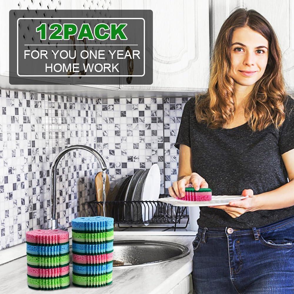 Esponjas de Fregar Doble Cara SmilePowo 12 Unidades Premium