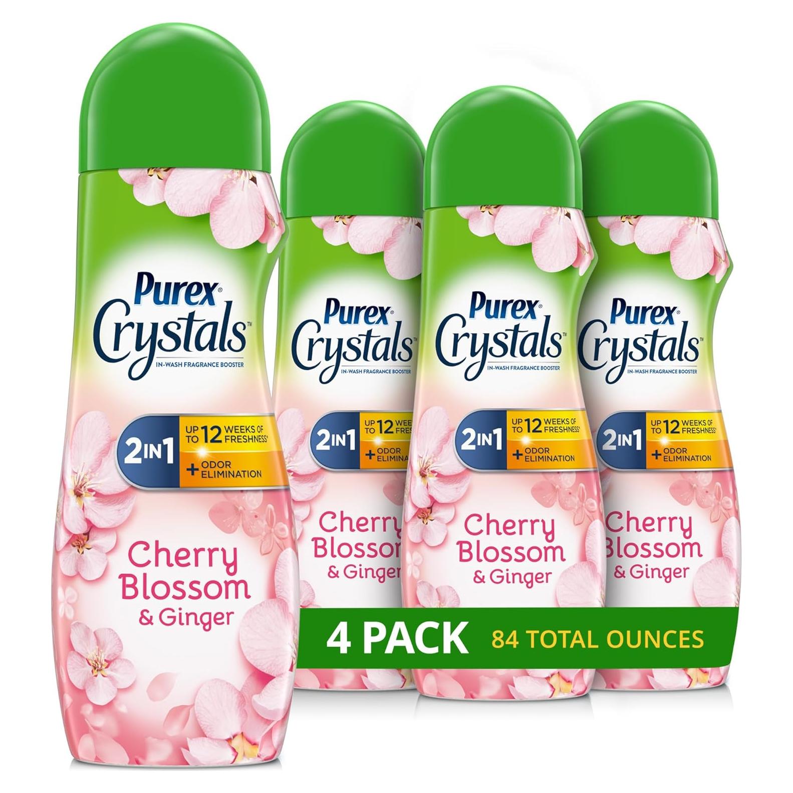 Purex Crystals Potenciador de Fragancia 4x21oz Flor de Cerezo y Jengibre