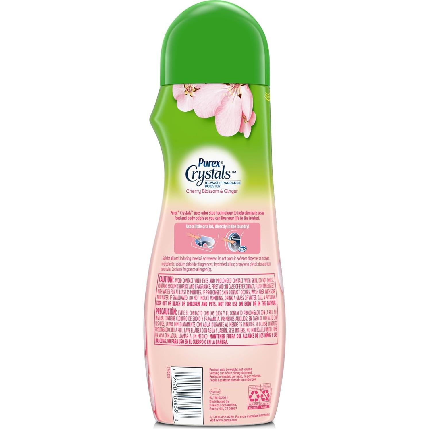 Purex Crystals Potenciador de Fragancia 4x21oz Flor de Cerezo y Jengibre