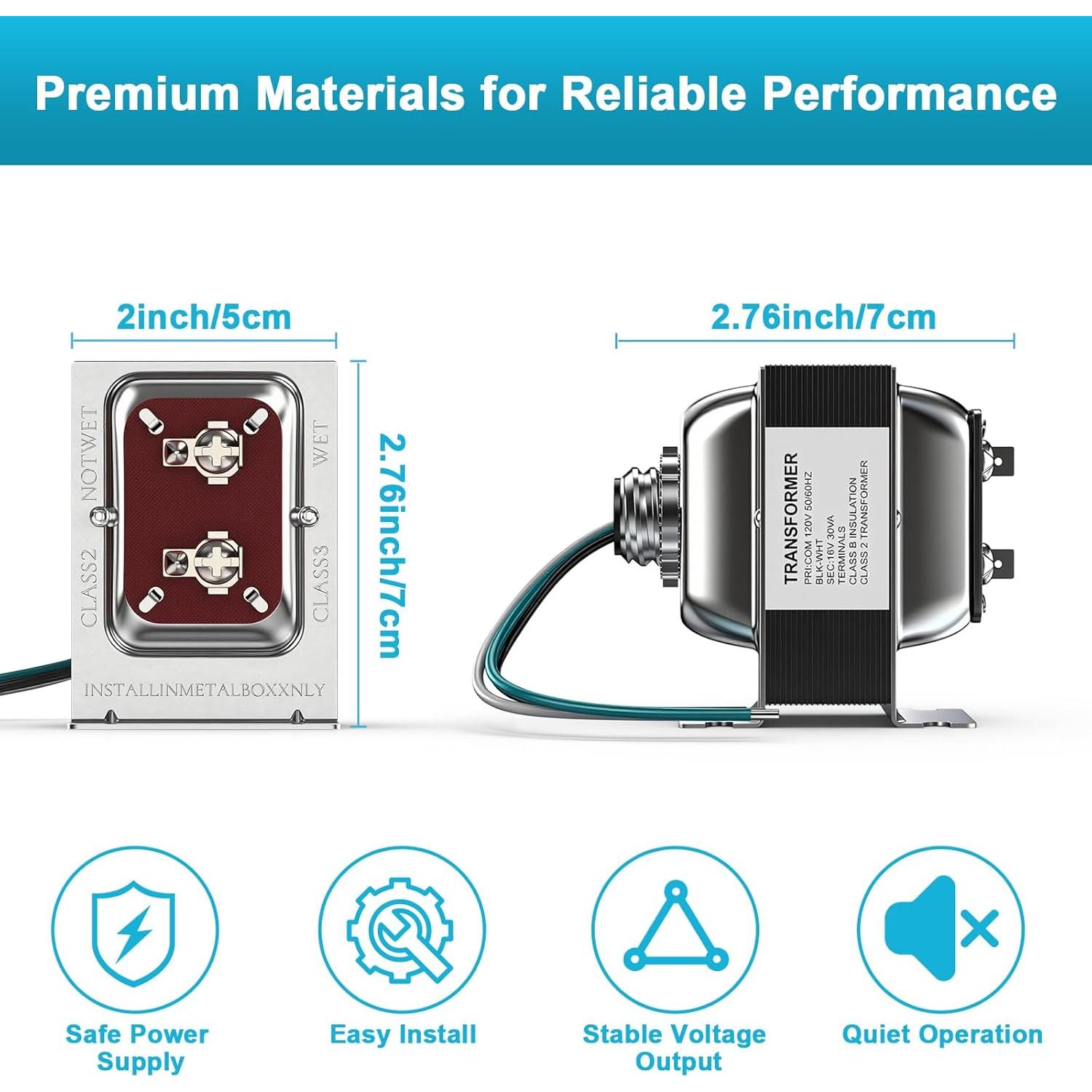 Transformador de Timbre 16V 30VA Cwowhihui Compatible Nest Ring