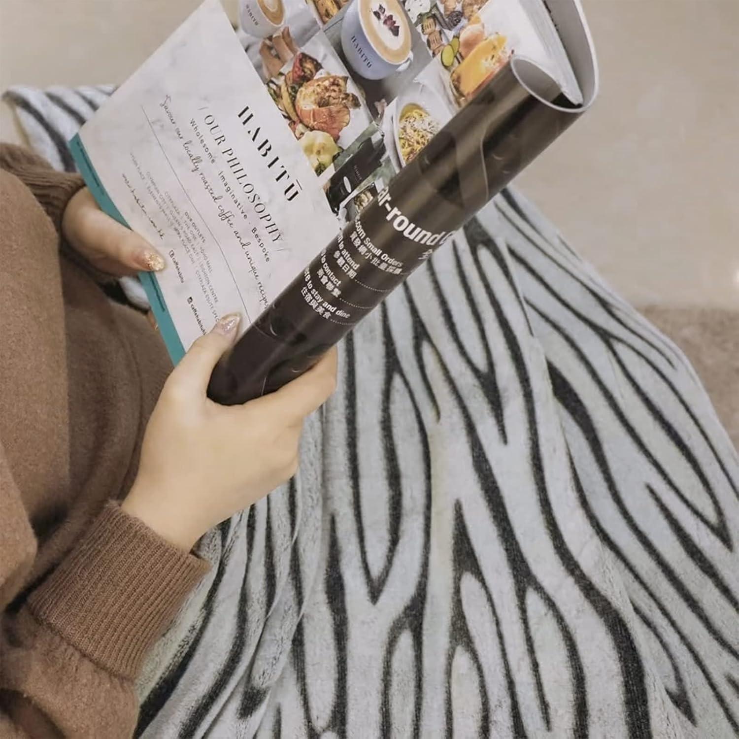 Manta de Microfibra FY FIBER HOUSE Cebra Negra 127x152 cm