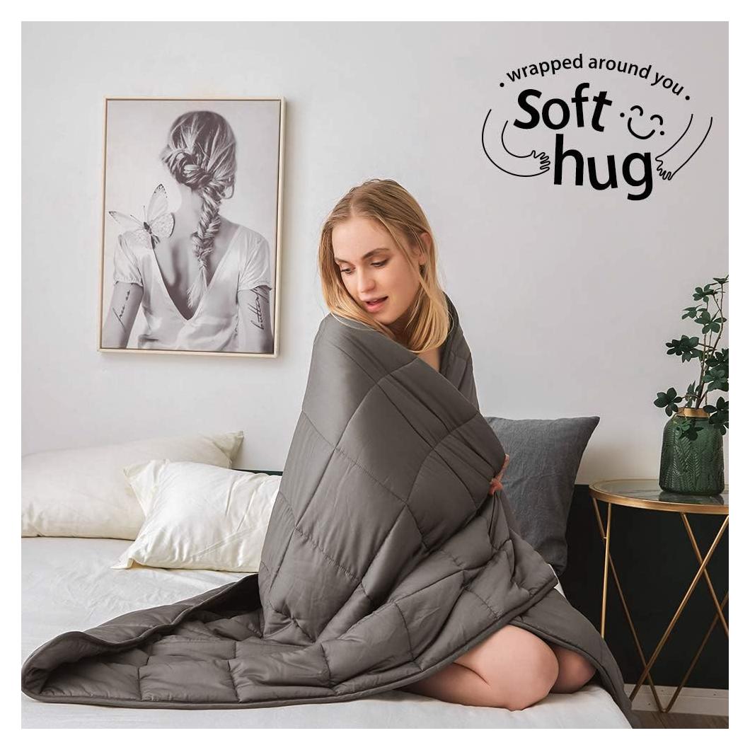 Manta pesada Dornroscn 9.07kg 152.4x203.2cm gris oscuro