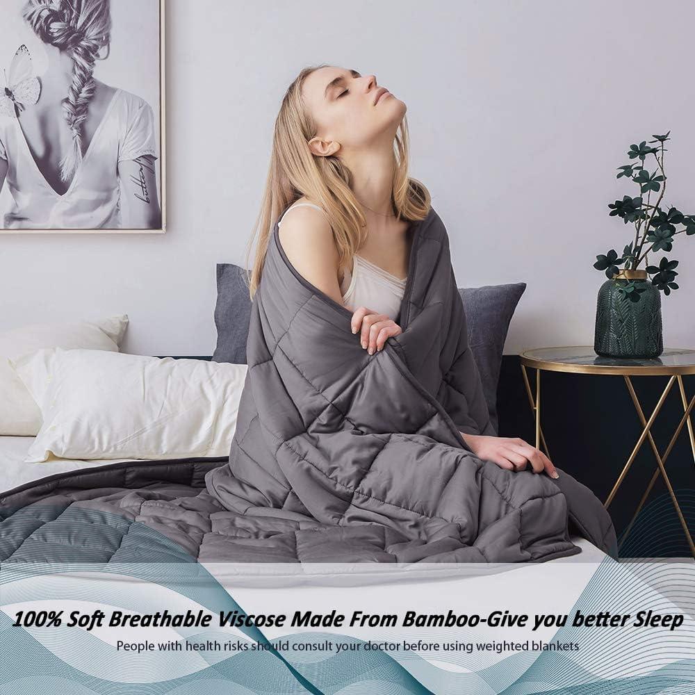 Manta pesada Dornroscn 9.07kg 152.4x203.2cm gris oscuro