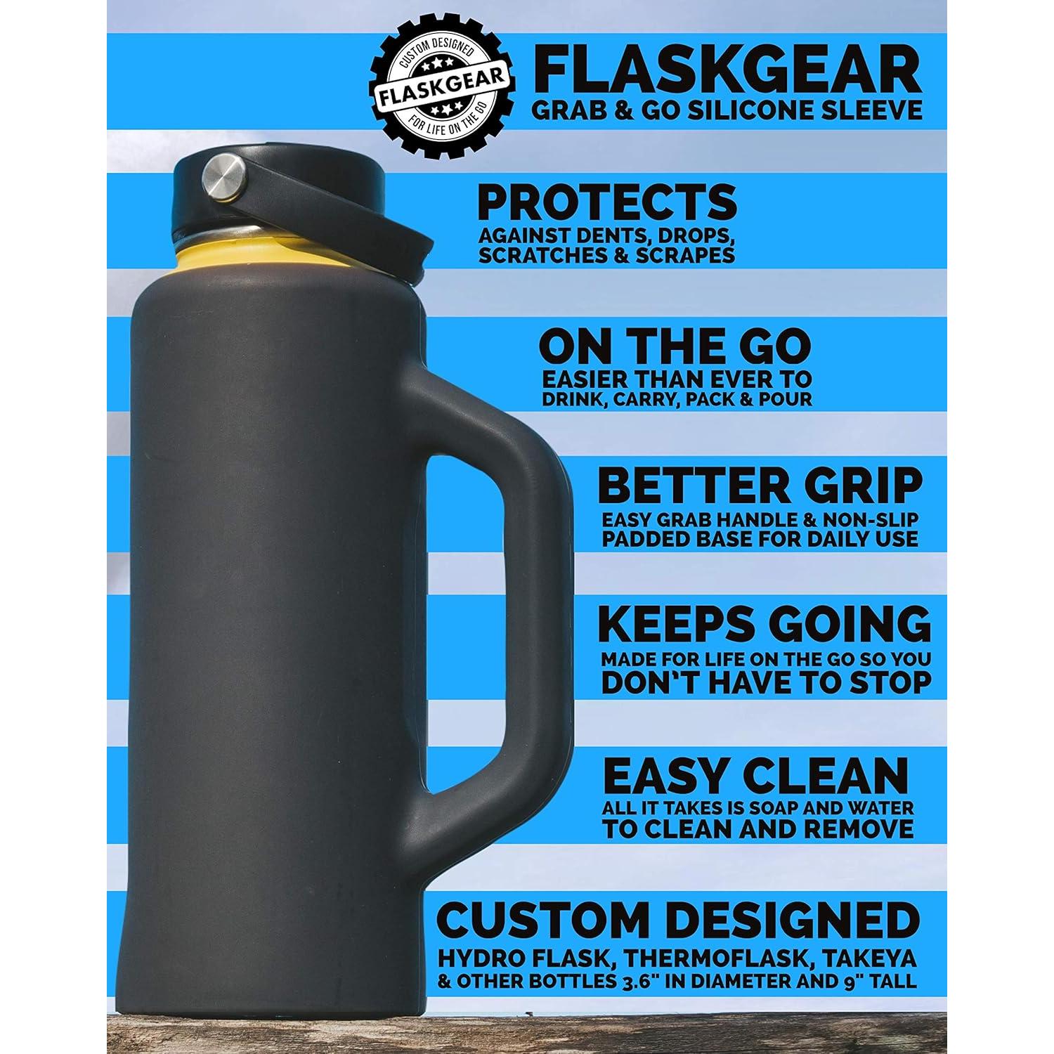 Cubierta de Silicona FLASKGEAR Grab & Go 40oz Gris Oscuro