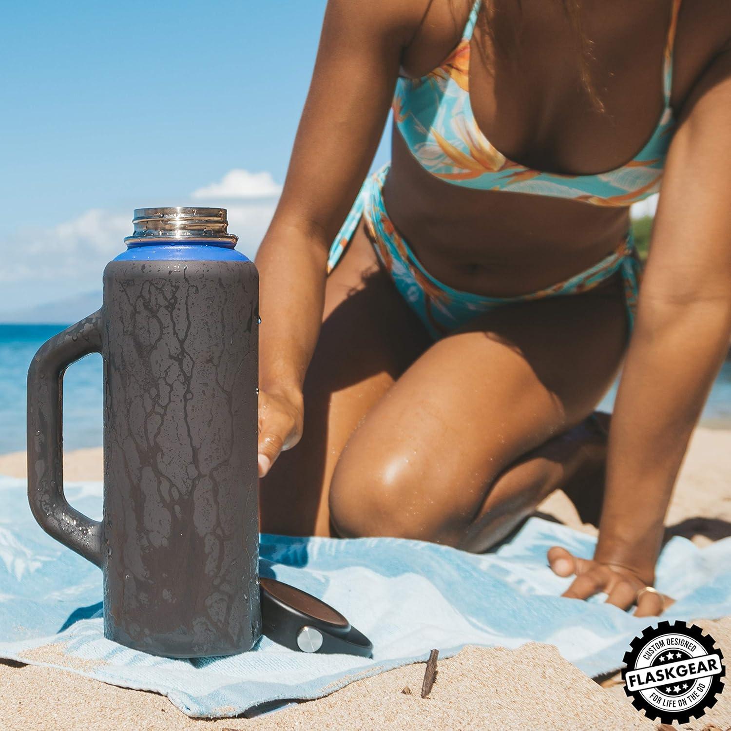 Cubierta de Silicona FLASKGEAR Grab & Go 40oz Gris Oscuro