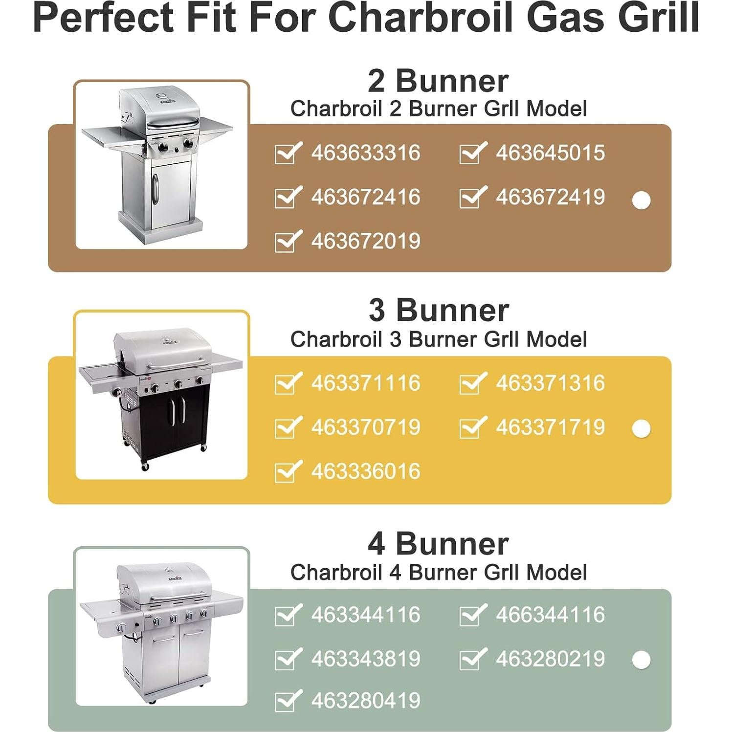 Piezas de Repuesto Criditpid para Parrilla Charbroil 2 Quemadores