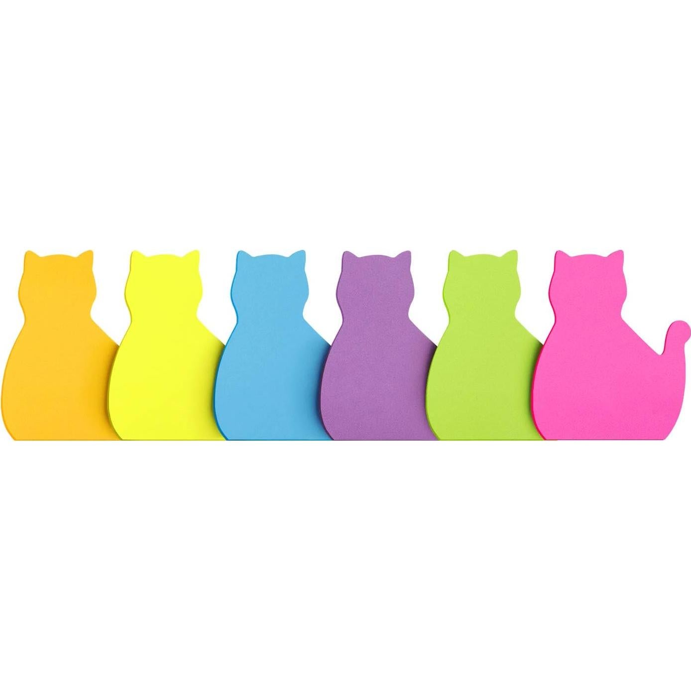 Notas Adhesivas SIMONA en Forma de Gato 6 Colores 75 Hojas