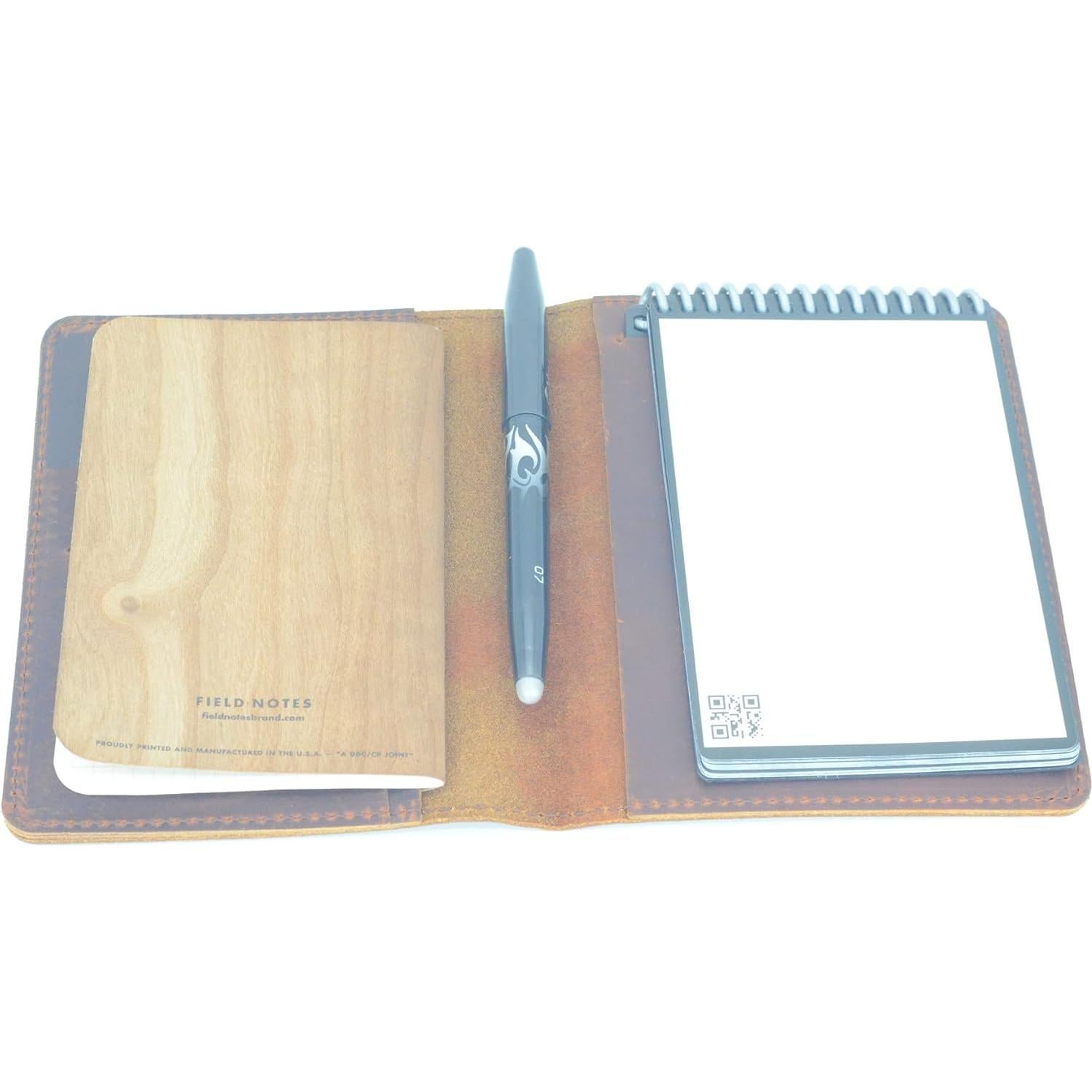 Cubierta de Cuero Genuino YIYUS para Cuadernos A7 Marrón