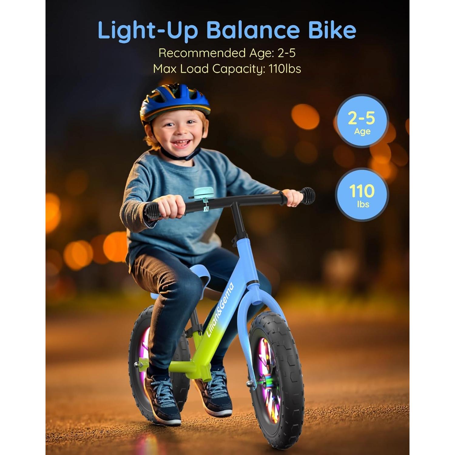 Bicicleta de Equilibrio Lilian&Gema Azul con Rueda Luminosa