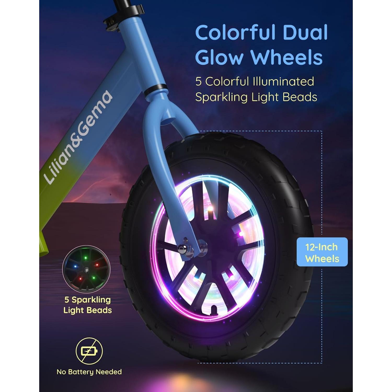 Bicicleta de Equilibrio Lilian&Gema Azul con Rueda Luminosa