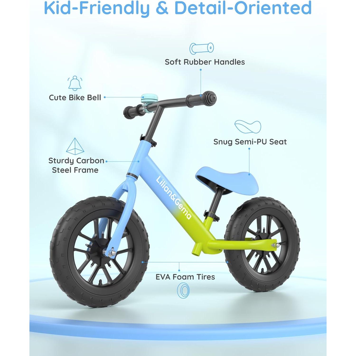 Bicicleta de Equilibrio Lilian&Gema Azul con Rueda Luminosa