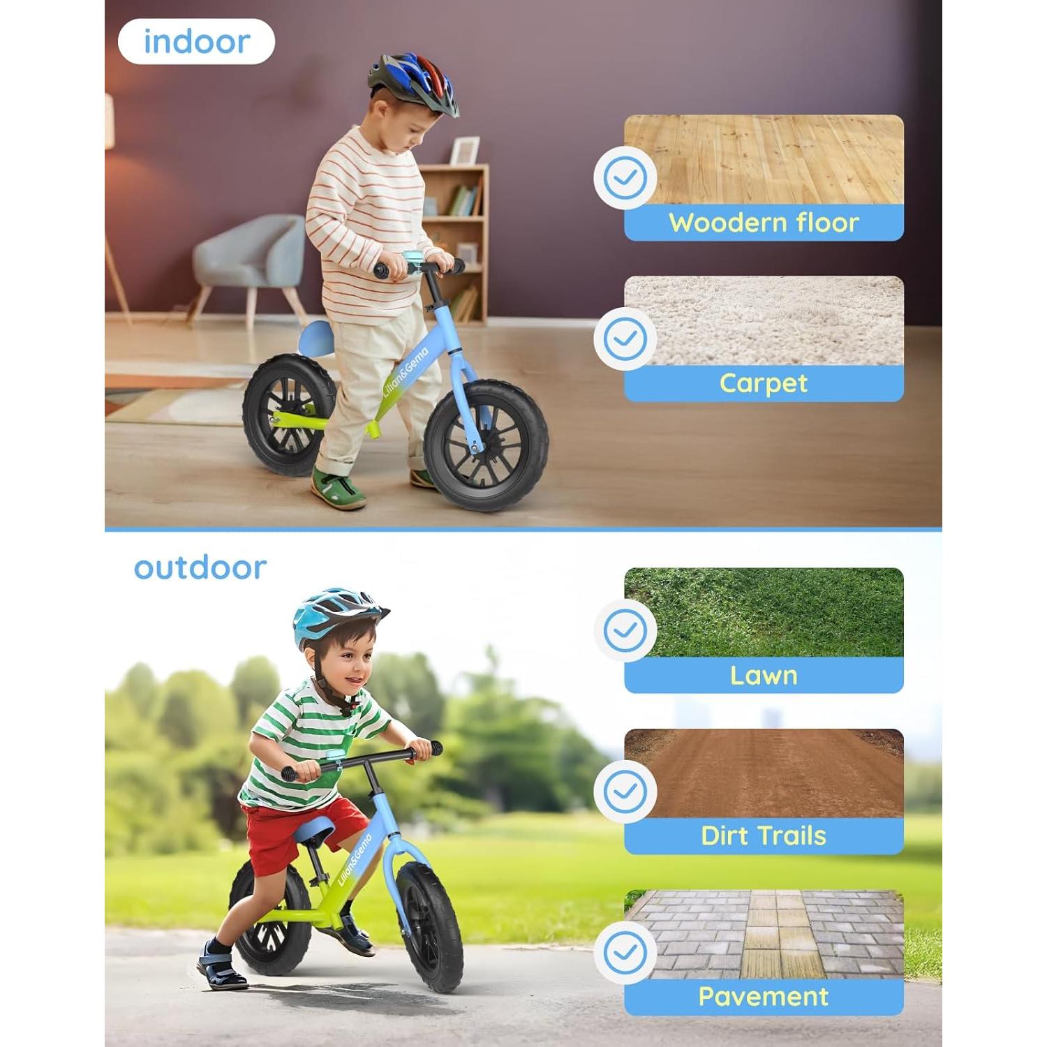 Bicicleta de Equilibrio Lilian&Gema Azul con Rueda Luminosa