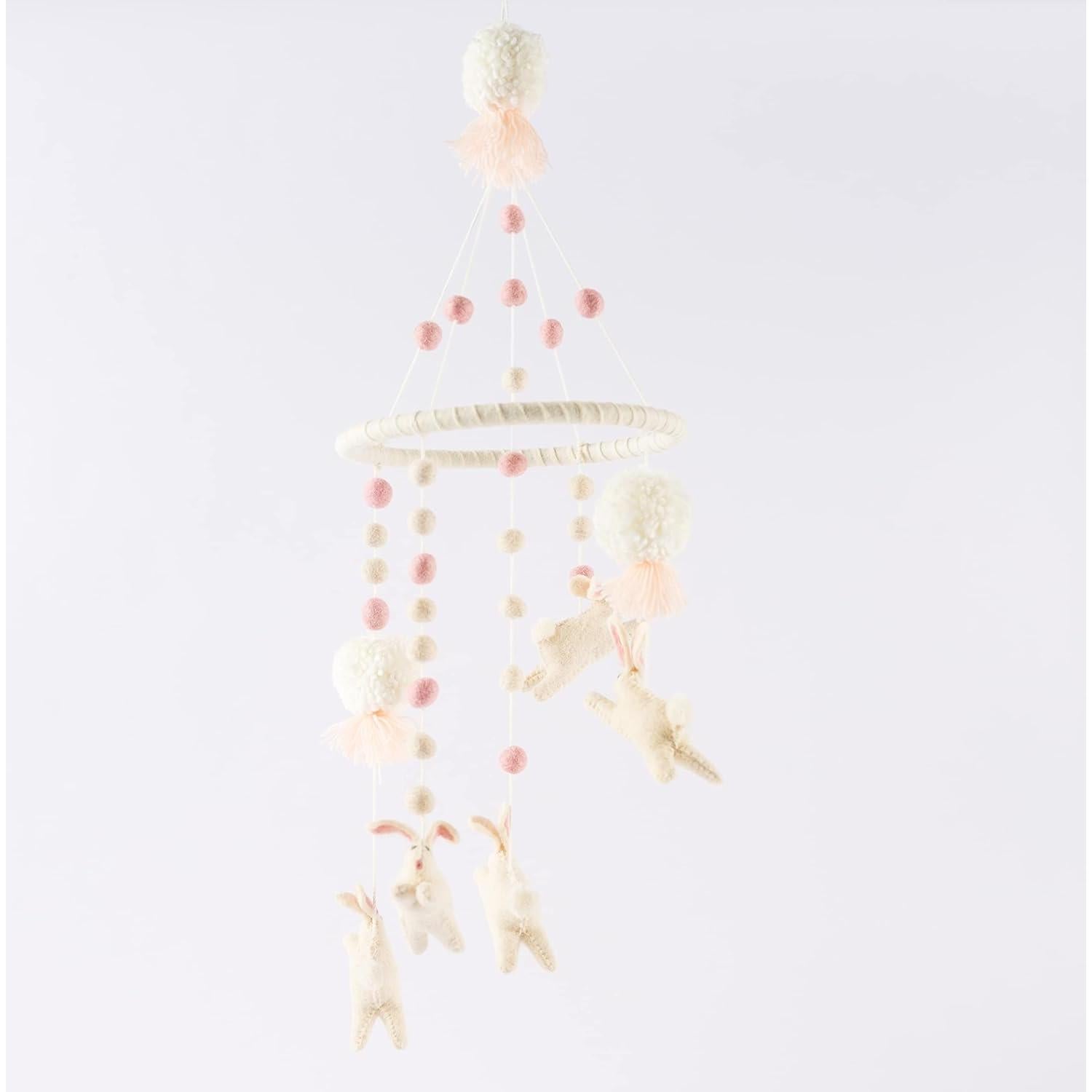 Móvil de Cuna Conejo Mud Pie 81 cm Hecho a Mano