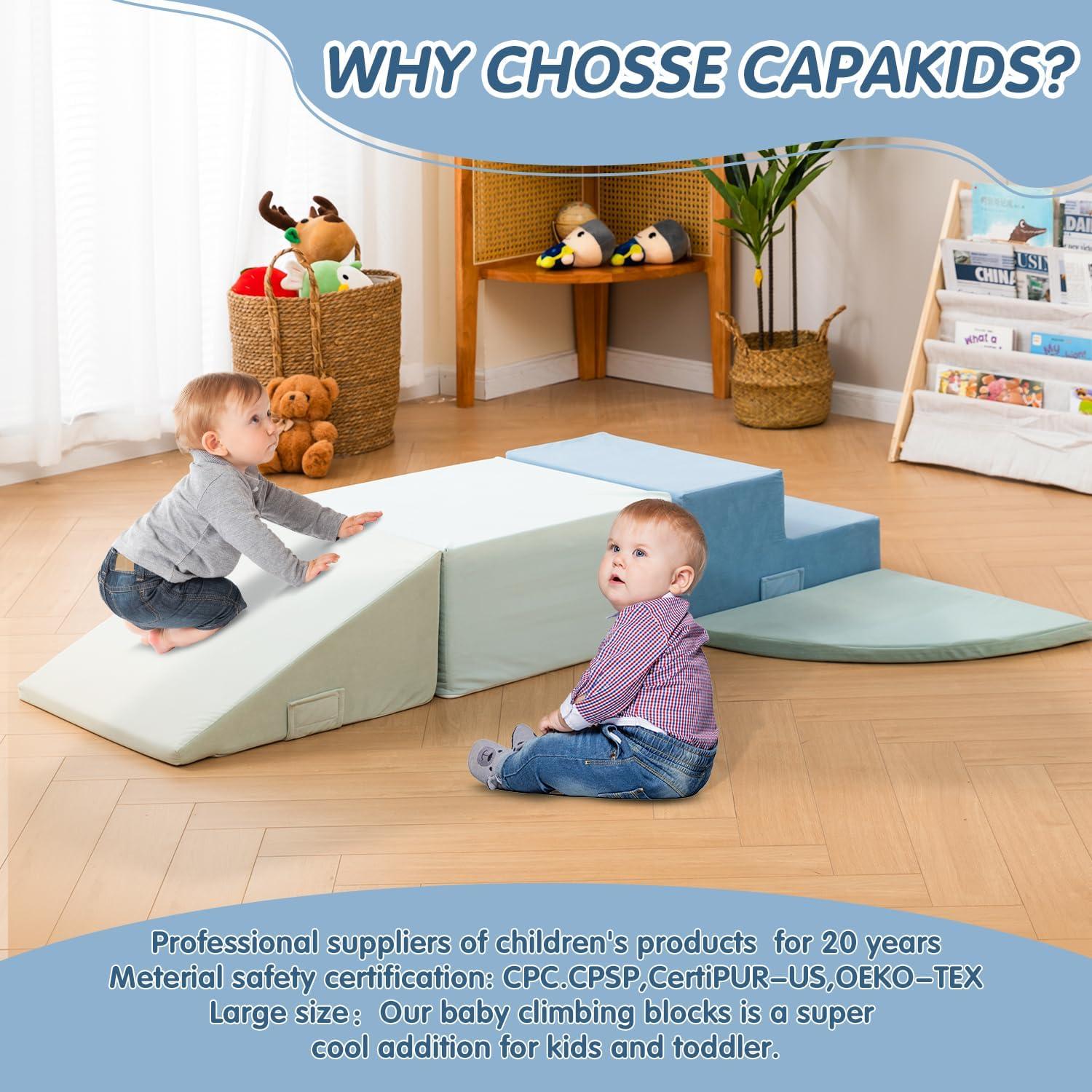 Bloques de Escalada para Niños CAPAKIDOO 4 Pcs Espuma Segura