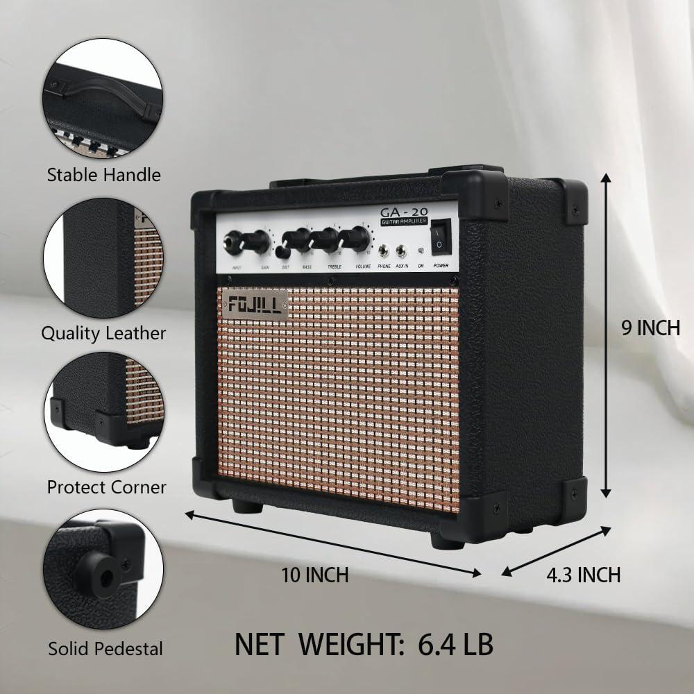Amplificador de Guitarra Eléctrica Fojill GA-20 20W Portátil Negro