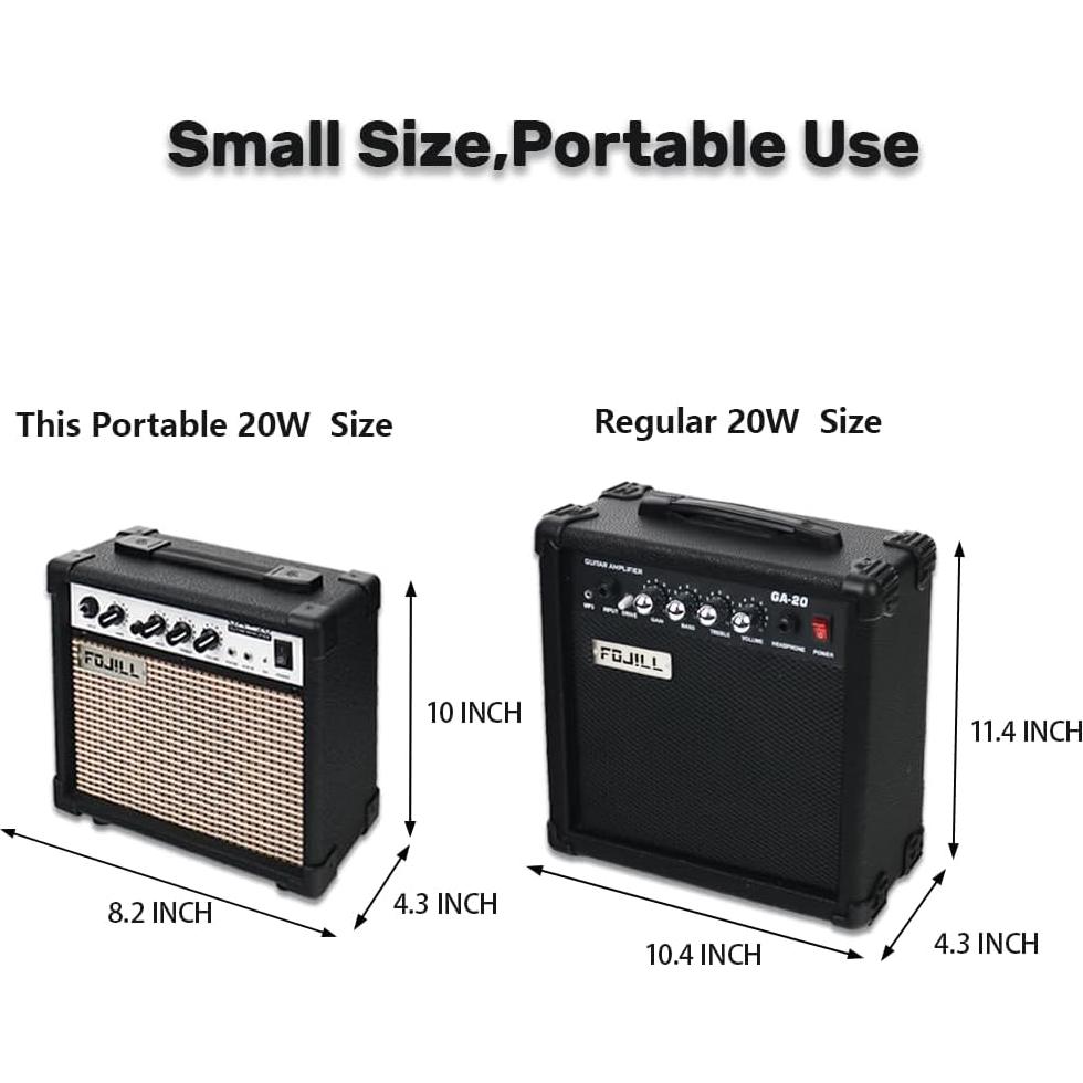 Amplificador de Guitarra Eléctrica Fojill GA-20 20W Portátil Negro