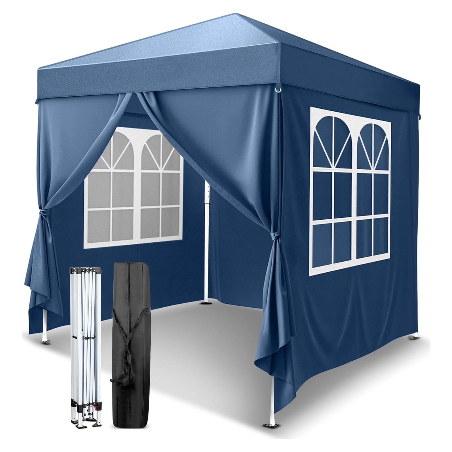 Carpa Pop Up Kshioe 2x2m Impermeable Azul con Ventanas