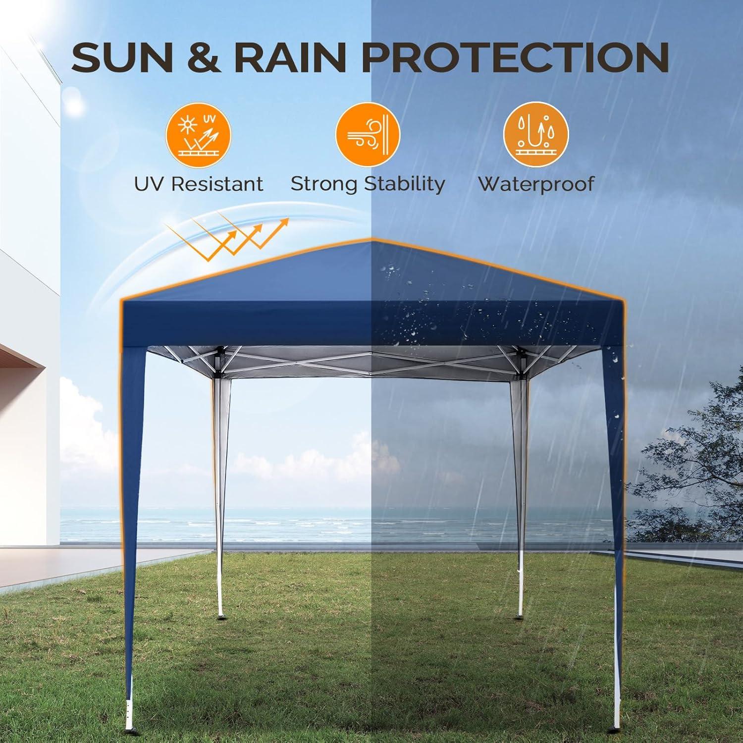 Carpa Pop Up Kshioe 2x2m Impermeable Azul con Ventanas