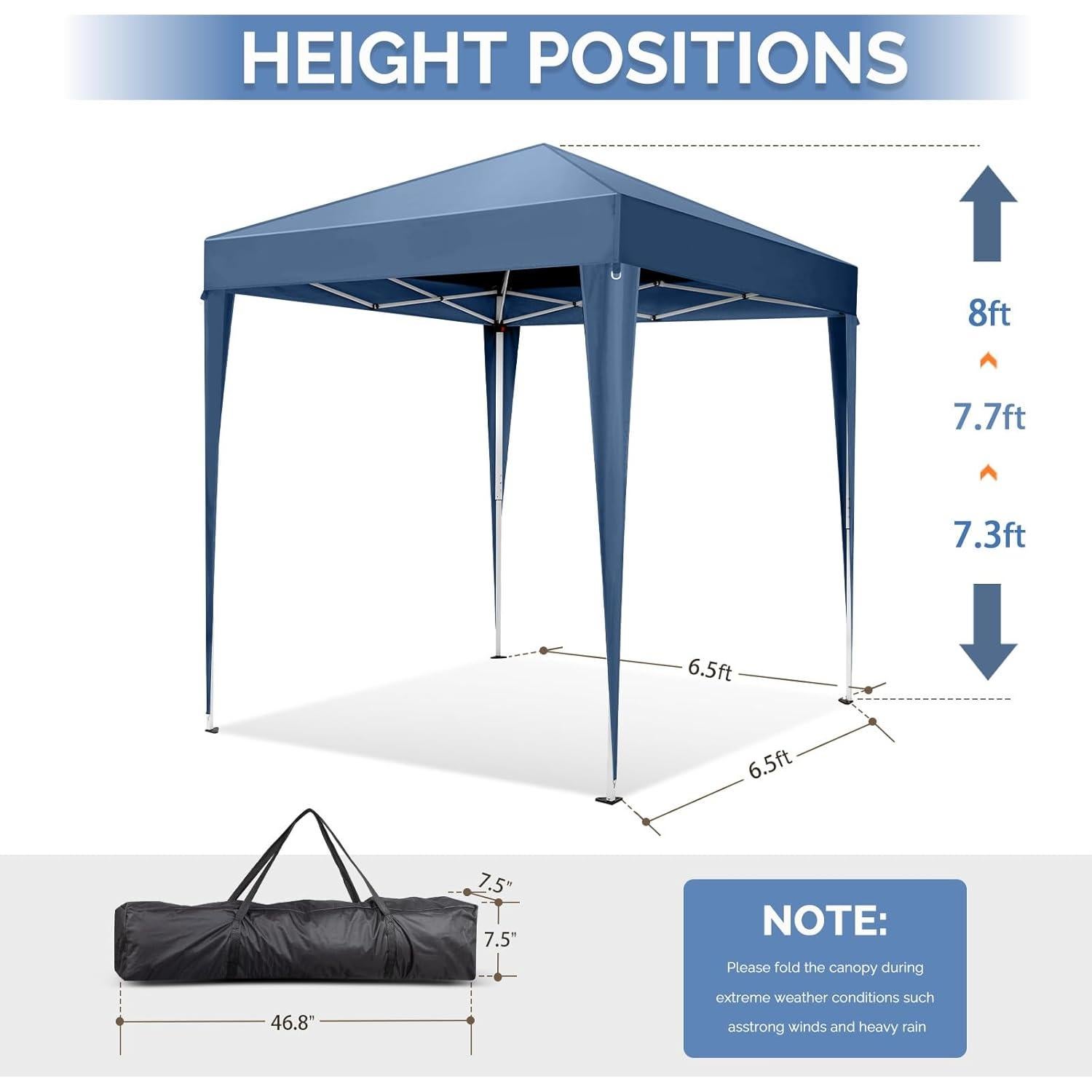 Carpa Pop Up Kshioe 2x2m Impermeable Azul con Ventanas