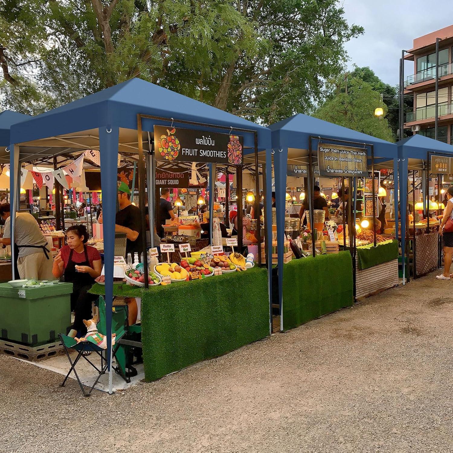 Carpa Pop Up Kshioe 2x2m Impermeable Azul con Ventanas