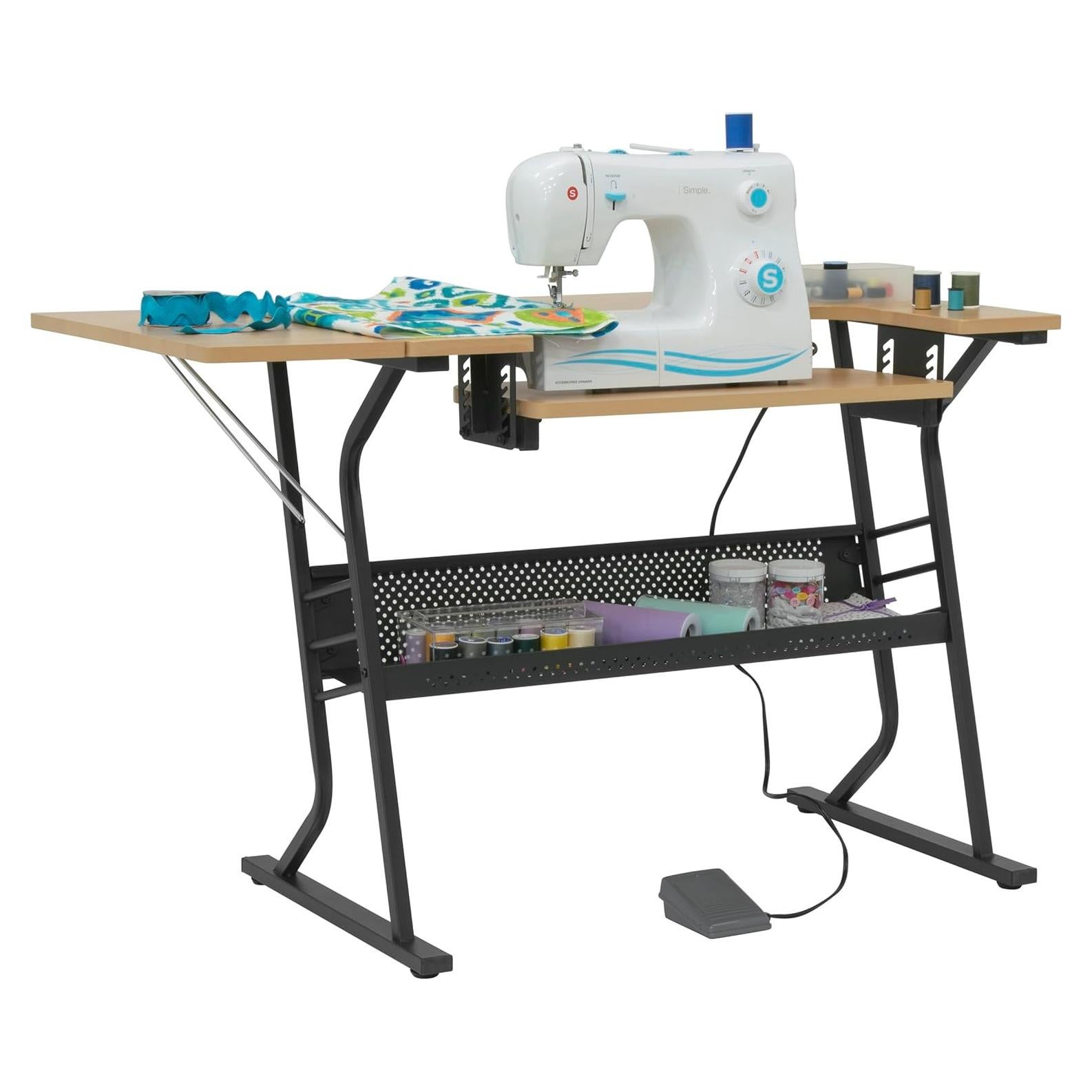 Mesa de Costura Compacta Sew Ready Eclipse Negro/Arce