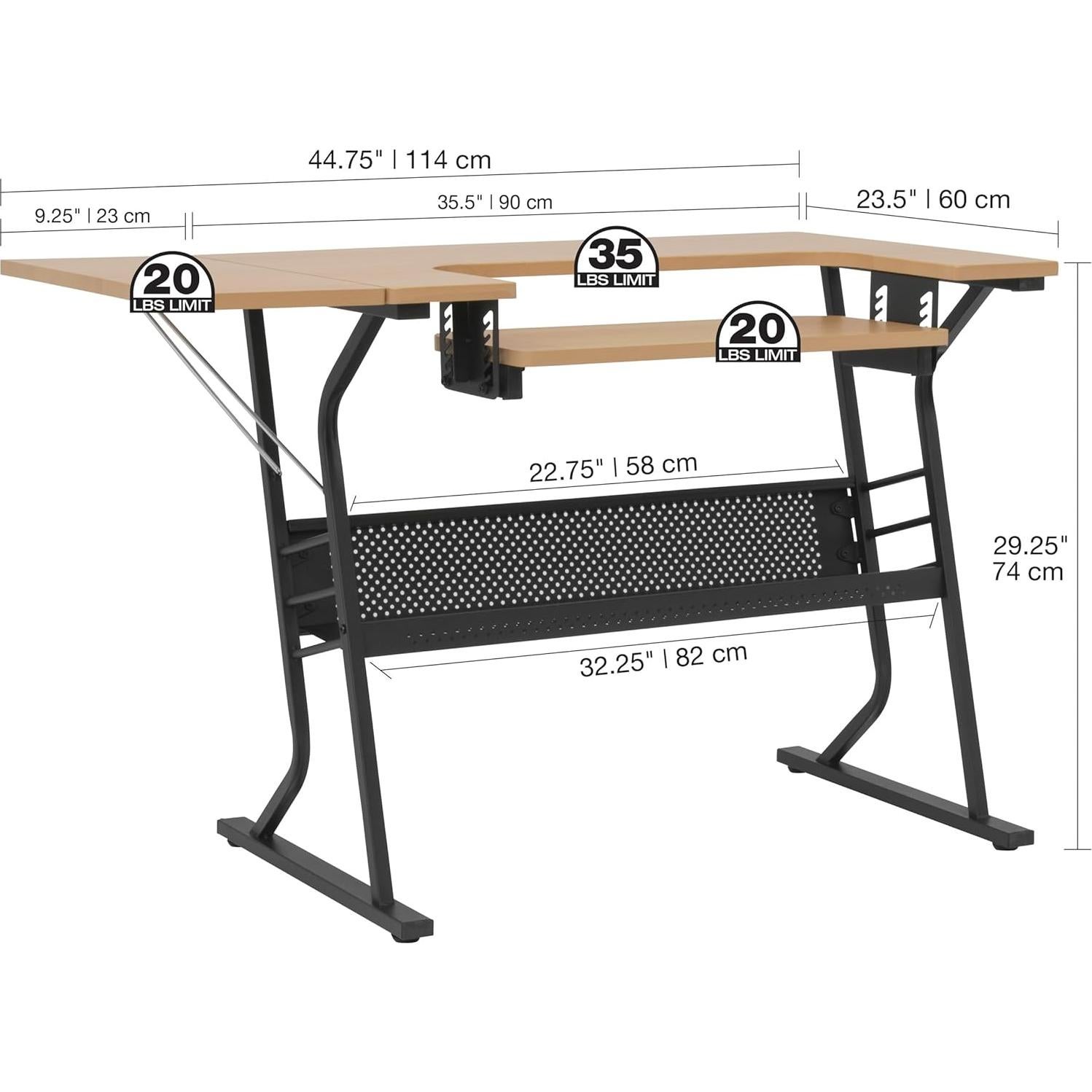 Mesa de Costura Compacta Sew Ready Eclipse Negro/Arce