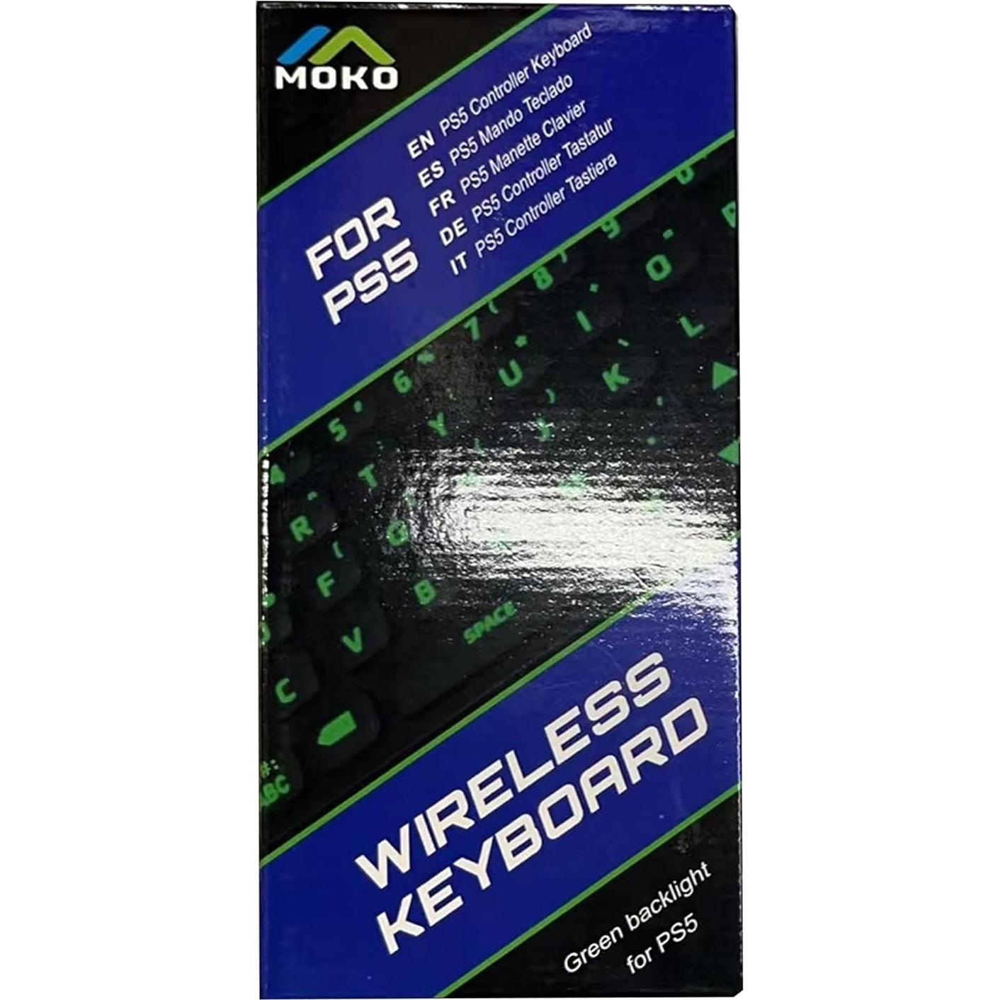 Teclado MoKo para PS5 Inalámbrico con Retroiluminación Verde