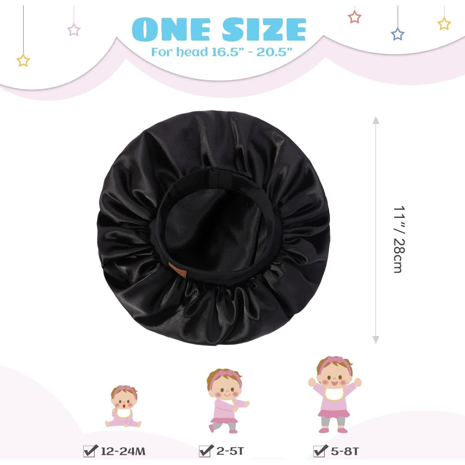 Gorro de Satén Ajustable para Niños Hat Hut - 1 a 8 Años