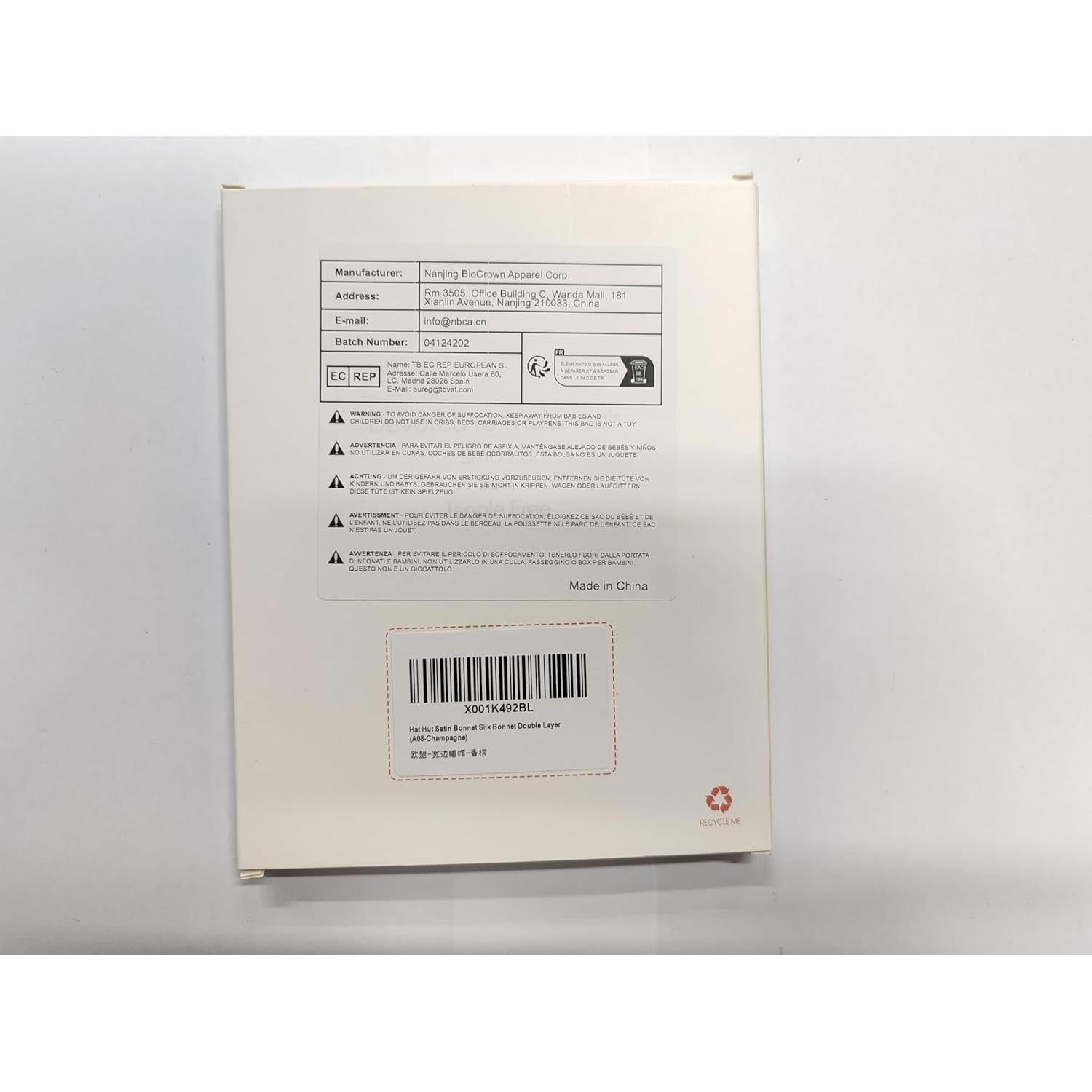 Gorro de Satén Ajustable para Niños Hat Hut - 1 a 8 Años