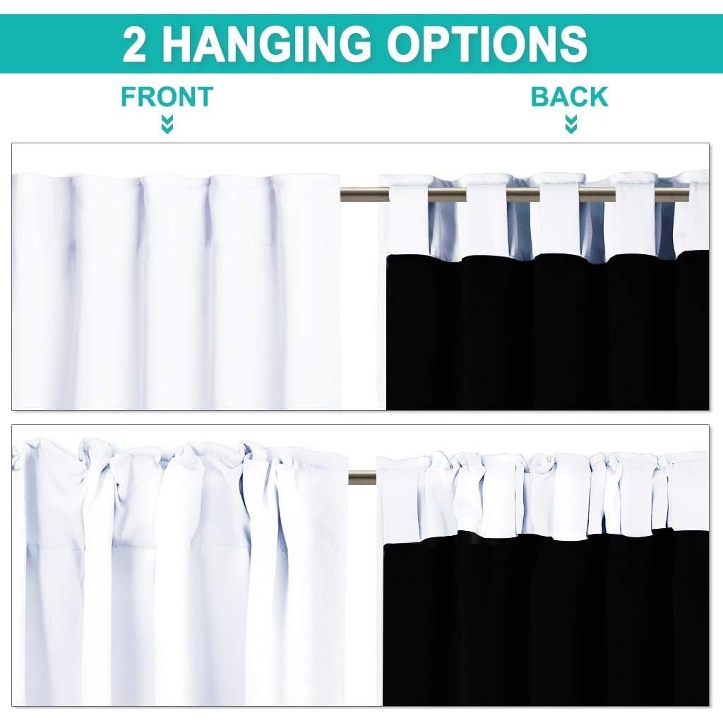 Cortinas Opacas NICETOWN 2 Piezas 94x114.3 cm Blancas