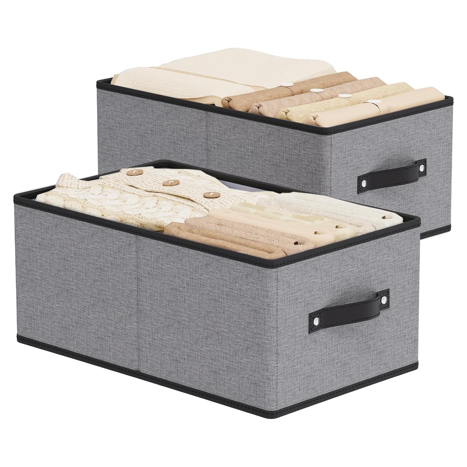 Caja de Almacenamiento Plegable YheenLf 2 Paquete 47x28x20cm Gris