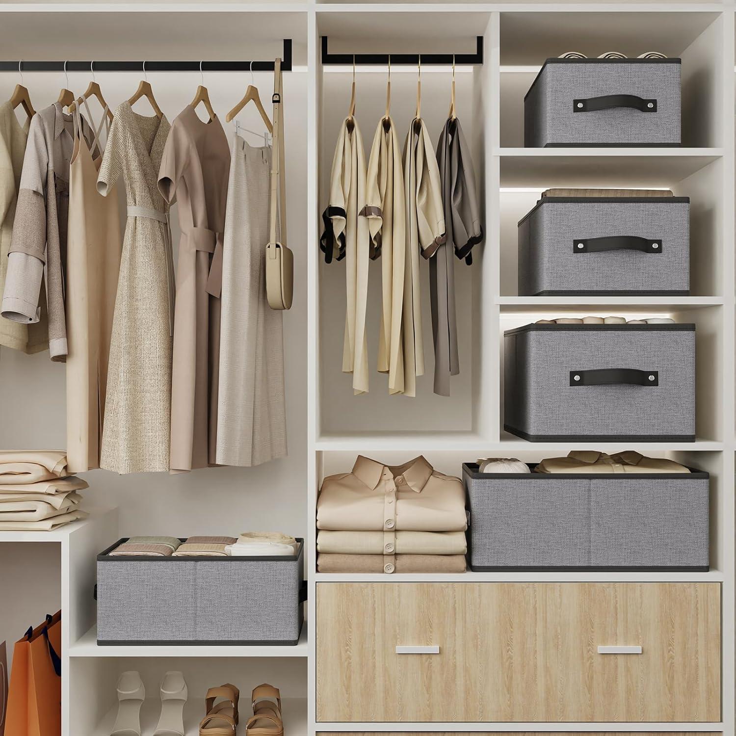 Caja de Almacenamiento Plegable YheenLf 2 Paquete 47x28x20cm Gris