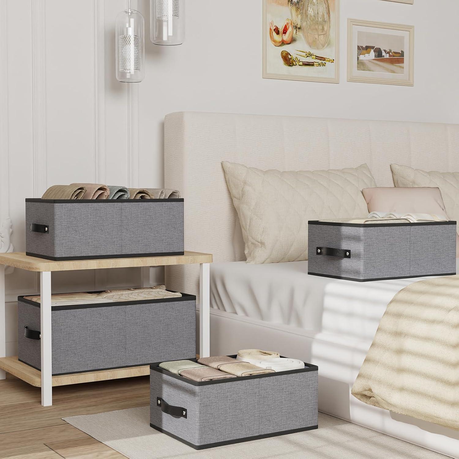 Caja de Almacenamiento Plegable YheenLf 2 Paquete 47x28x20cm Gris