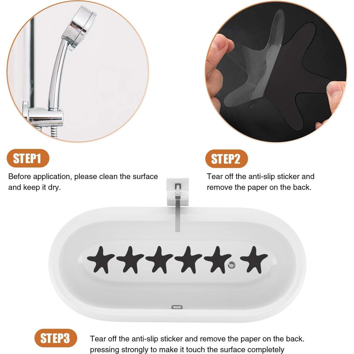 Pegatinas Antideslizantes Secopad 24 Piezas Negro 8.13 cm