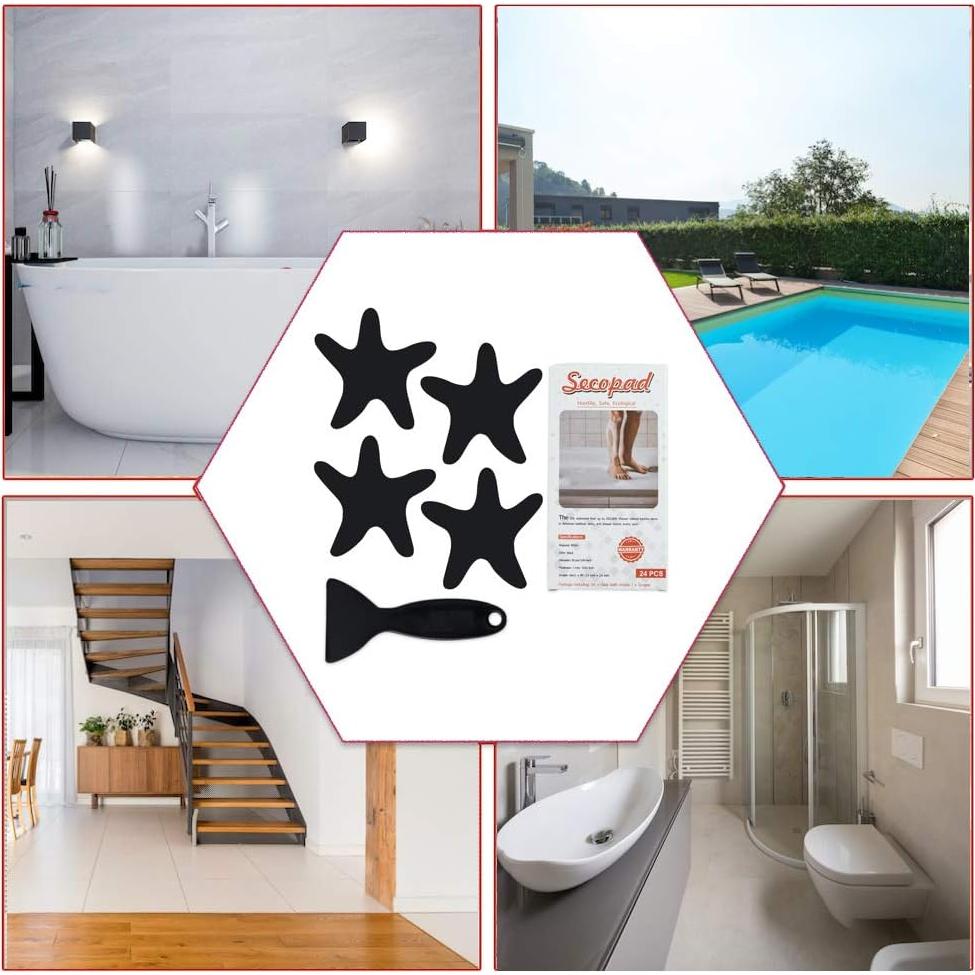 Pegatinas Antideslizantes Secopad 24 Piezas Negro 8.13 cm