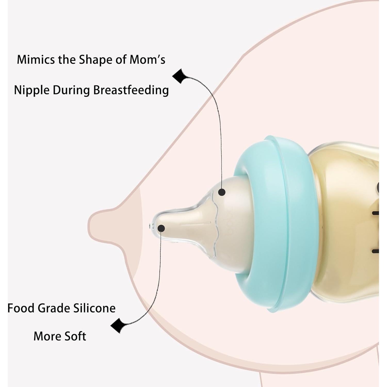 Botella Anticólica YOHKOH PPSU 260ml Azul - Paquete de 4