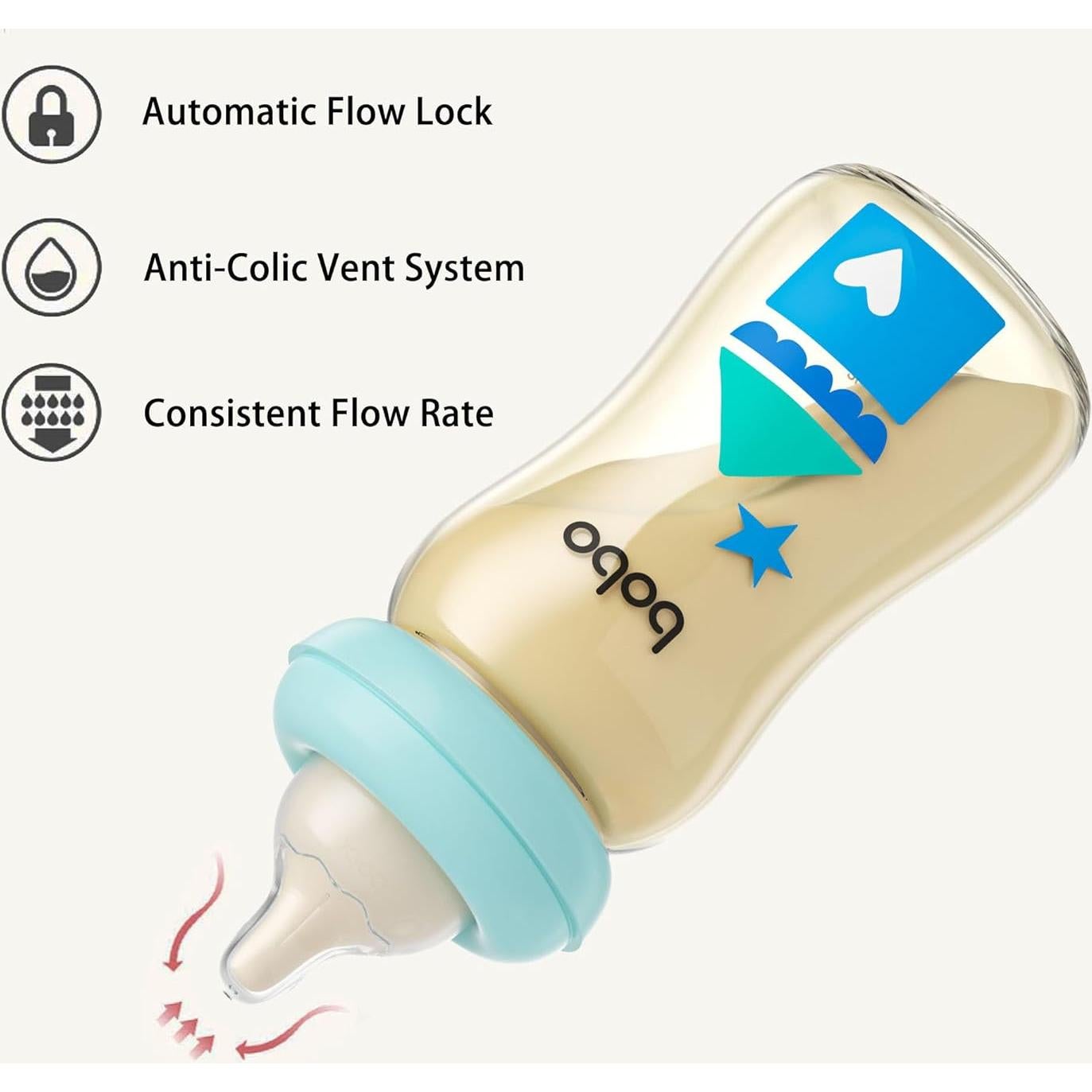 Botella Anticólica YOHKOH PPSU 260ml Azul - Paquete de 4