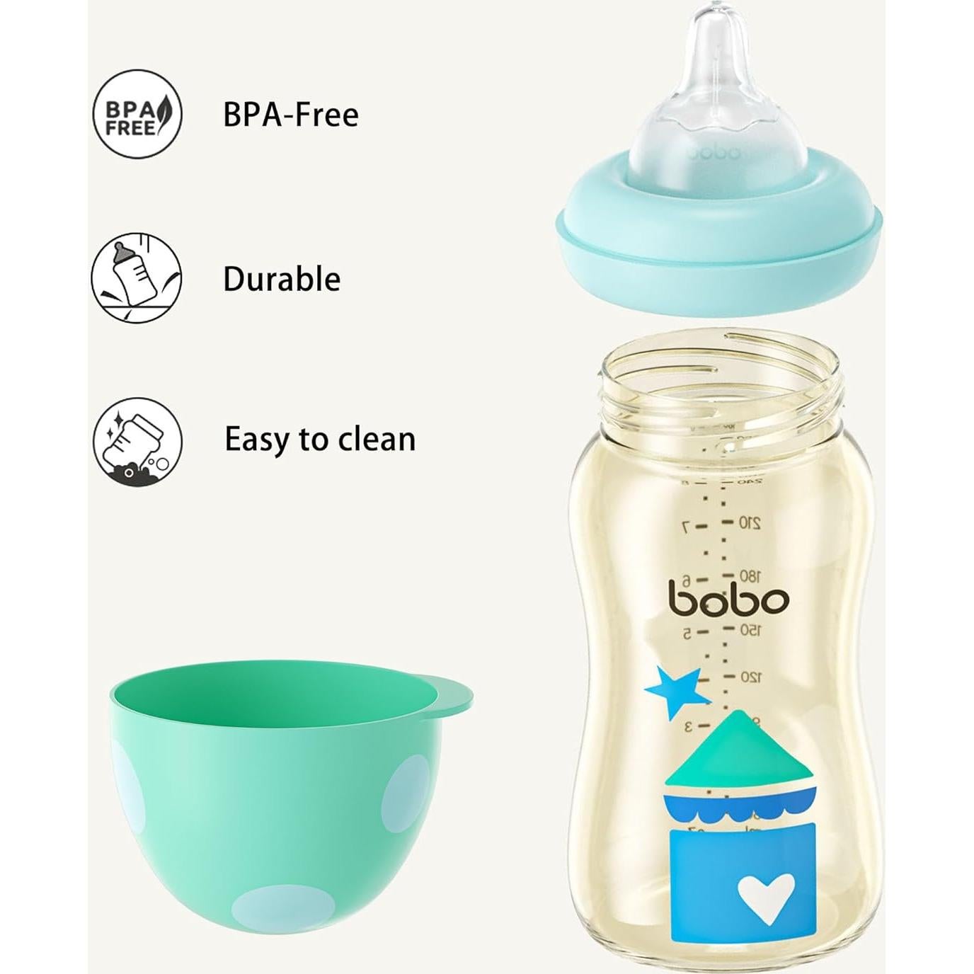 Botella Anticólica YOHKOH PPSU 260ml Azul - Paquete de 4