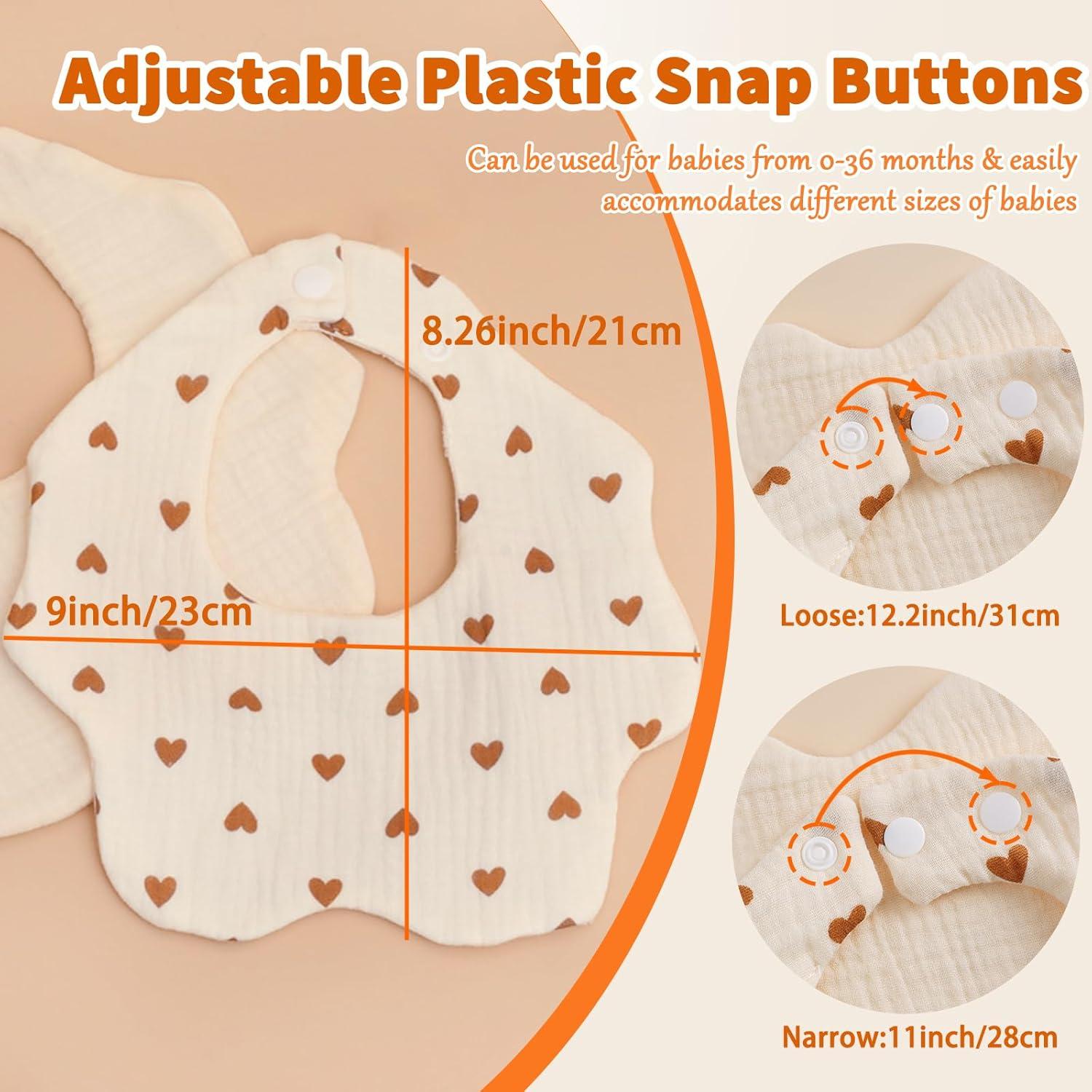 Baberos de Muselina EllieHouse 100% Algodón Paquete de 8