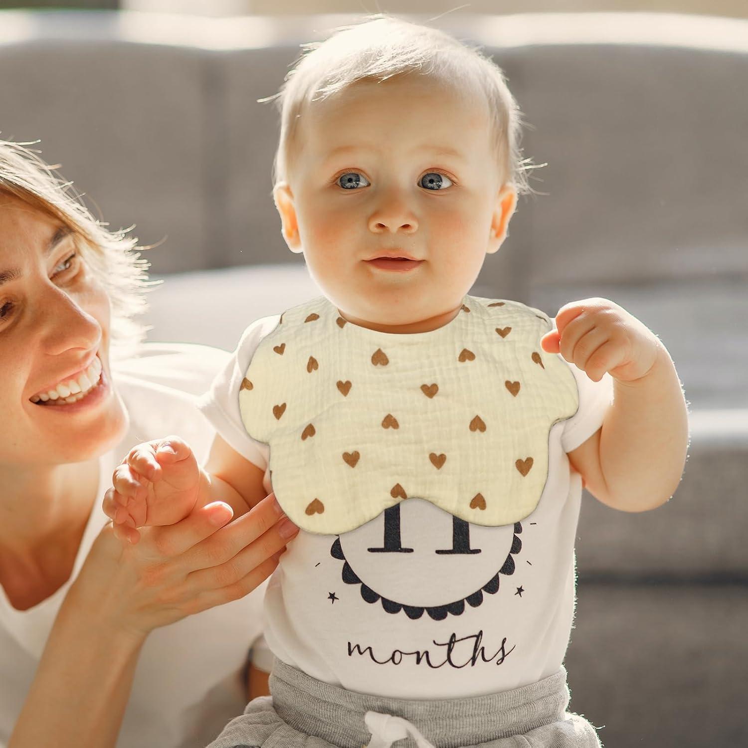 Baberos de Muselina EllieHouse 100% Algodón Paquete de 8