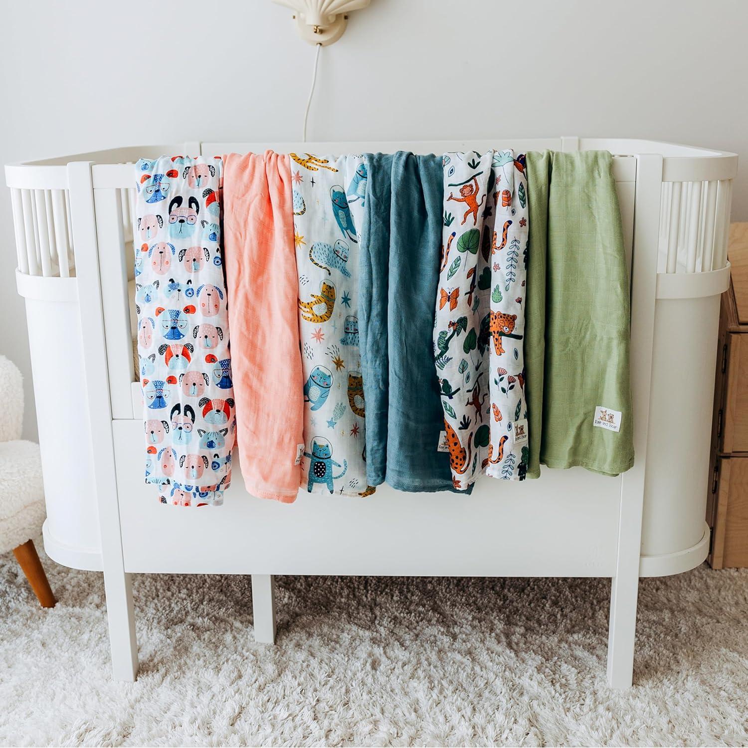 Manta de Muselina para Bebé Roo y Bear 120x120 cm 2 Piezas Perros