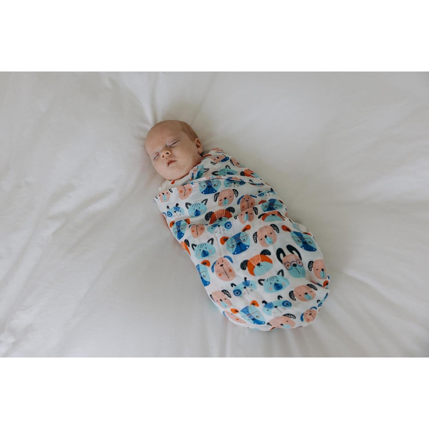 Manta de Muselina para Bebé Roo y Bear 120x120 cm 2 Piezas Perros