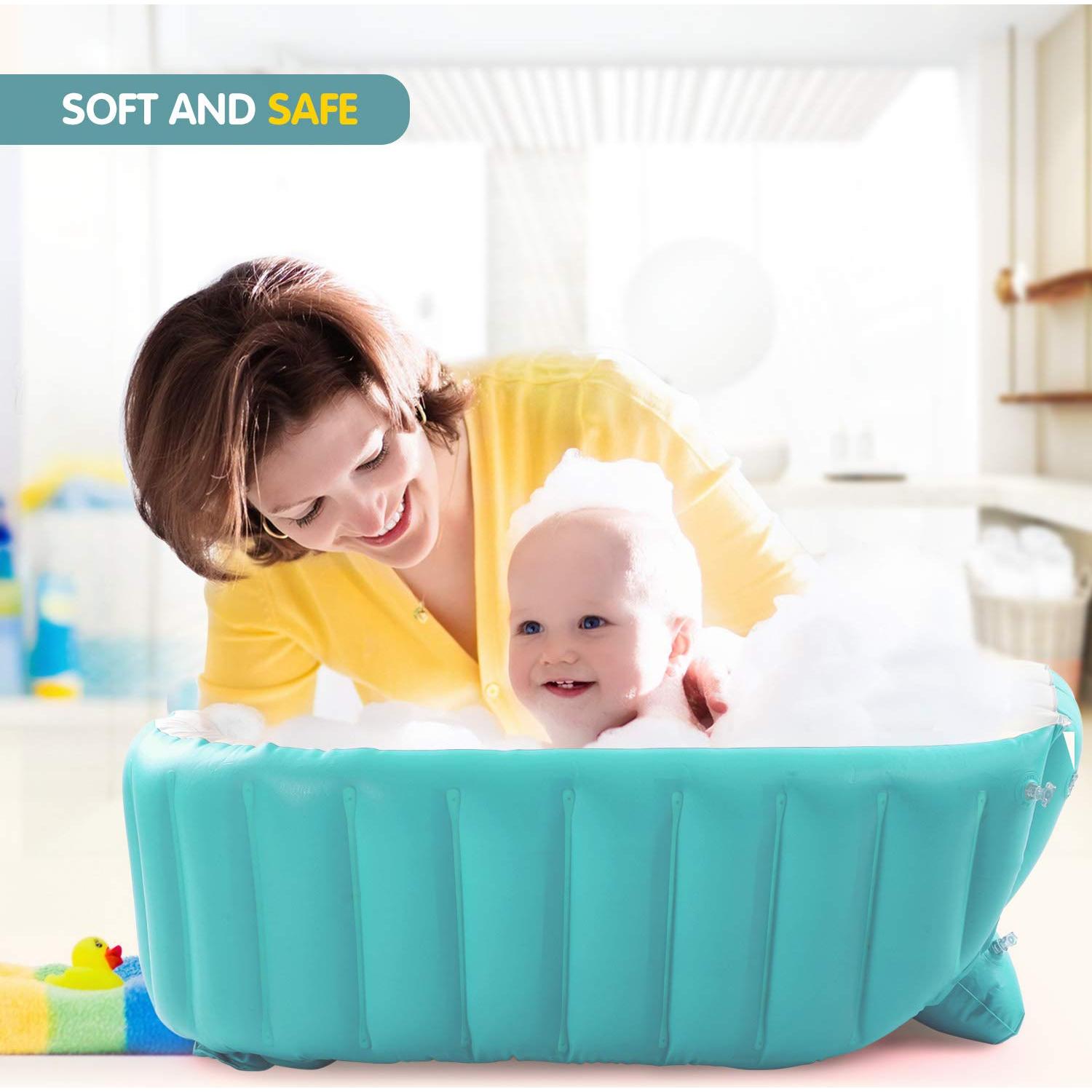 Bañera Inflable para Bebés EZYCOK Verde 98x63cm