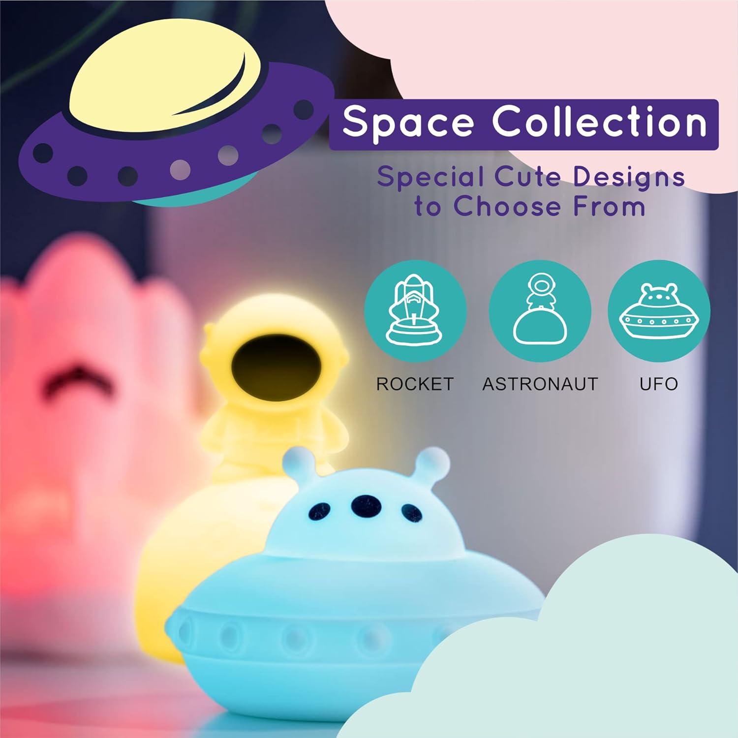 Luz Nocturna Lumipets Junior Astronaut Silicona 9 Colores
