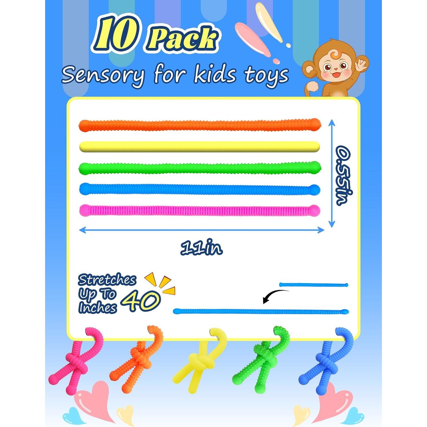 Paquete de 10 Juguetes Sensoriales Diltik - Cuerdas Fidget para Autismo